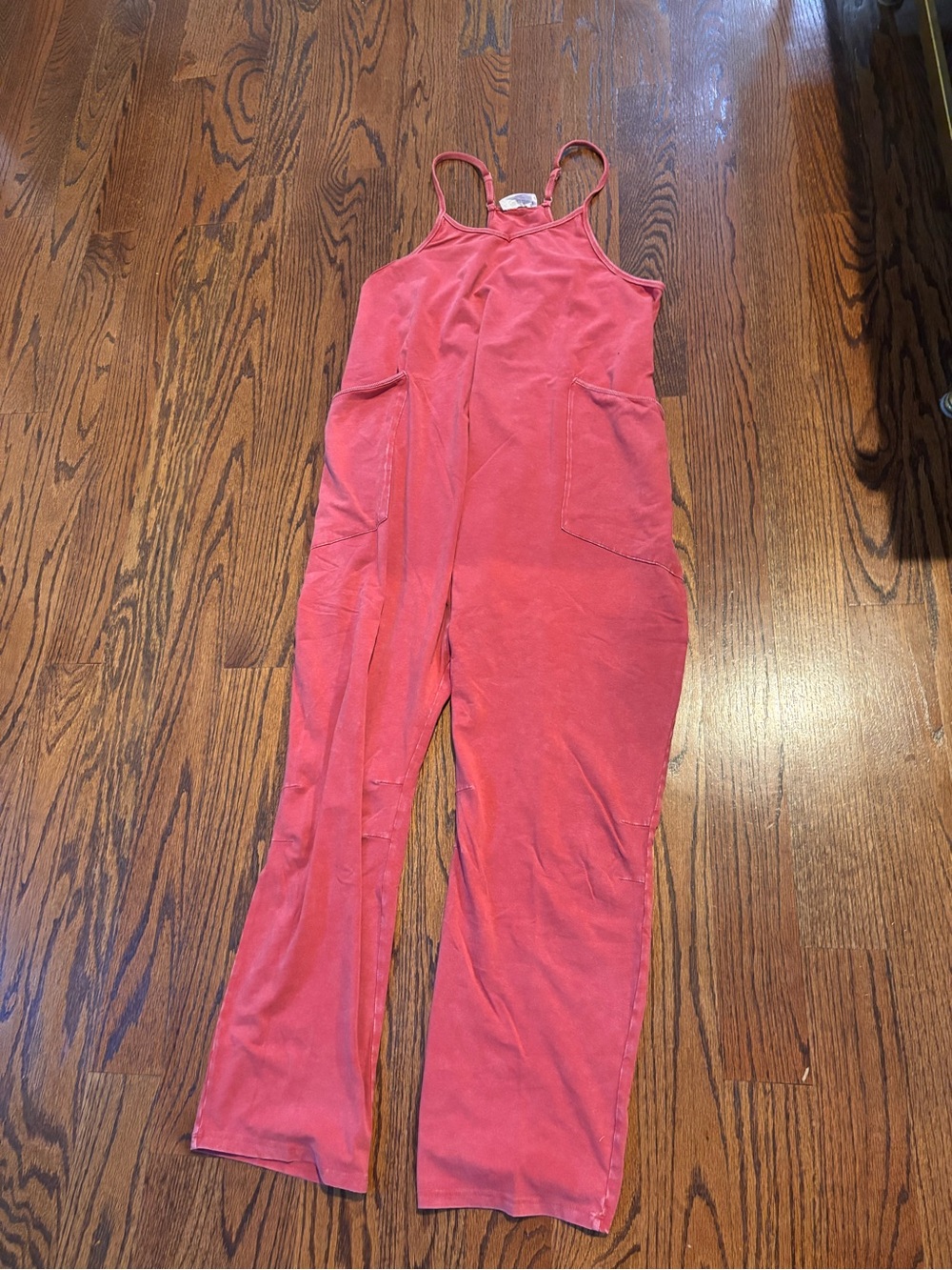 Double Zero Mineral Wash Strap Hot Shot Boho Jumpsuit Jumper Red Romper - Picture 4 of 7